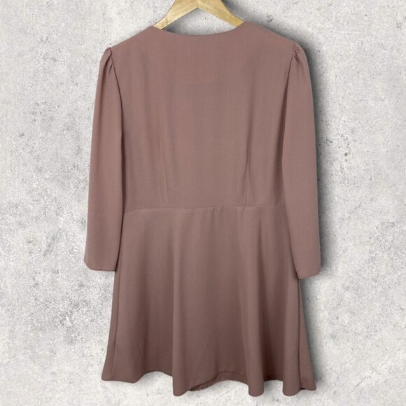 NWT ASOS Blush Pink Ruffle Front Button Down Dress Size 12 New W Tags Shift Boho - Picture 2 of 13